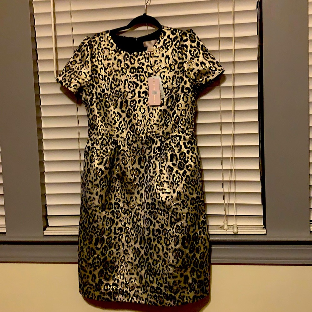 Metallic animal print cocktail dress